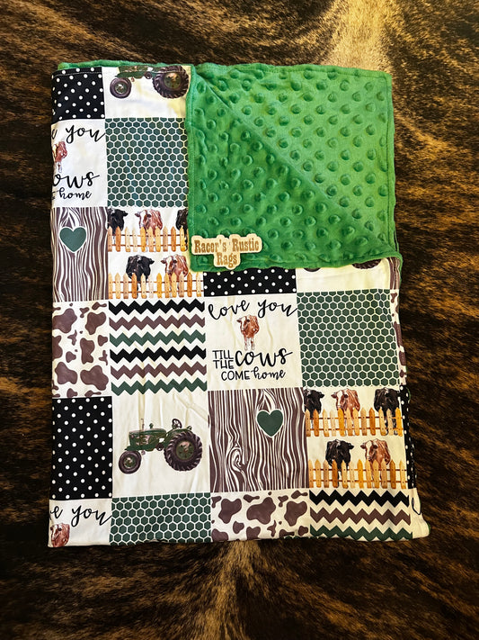 Love You Cows Minky Blanket