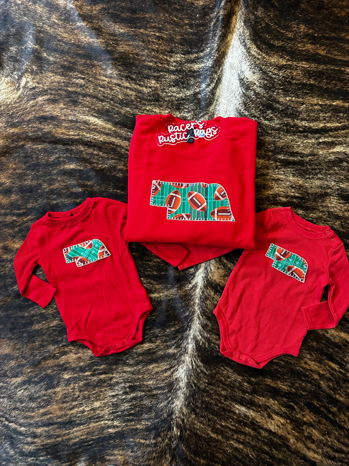 Girls NE Football Onesie