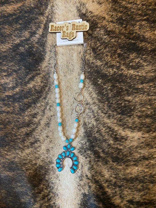 Turquoise Crest Lake Pearl Necklace