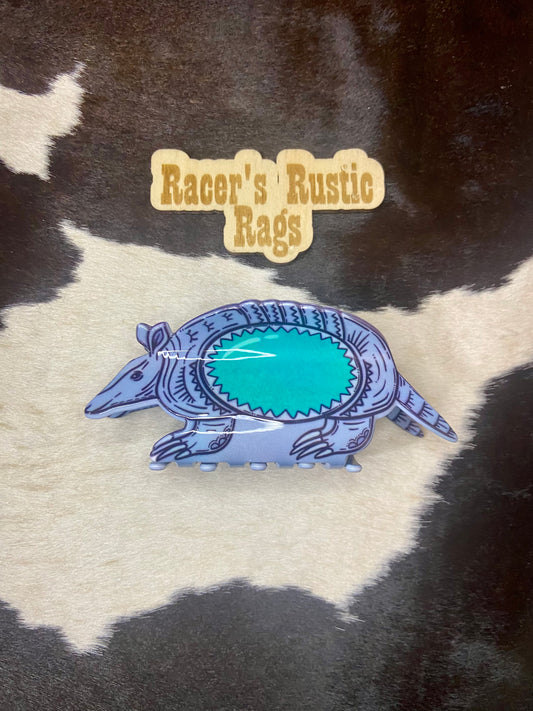 Turquoise Armadillo Claw Clip