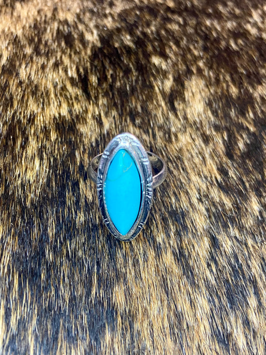 Turquoise Oval Adjustable Ring