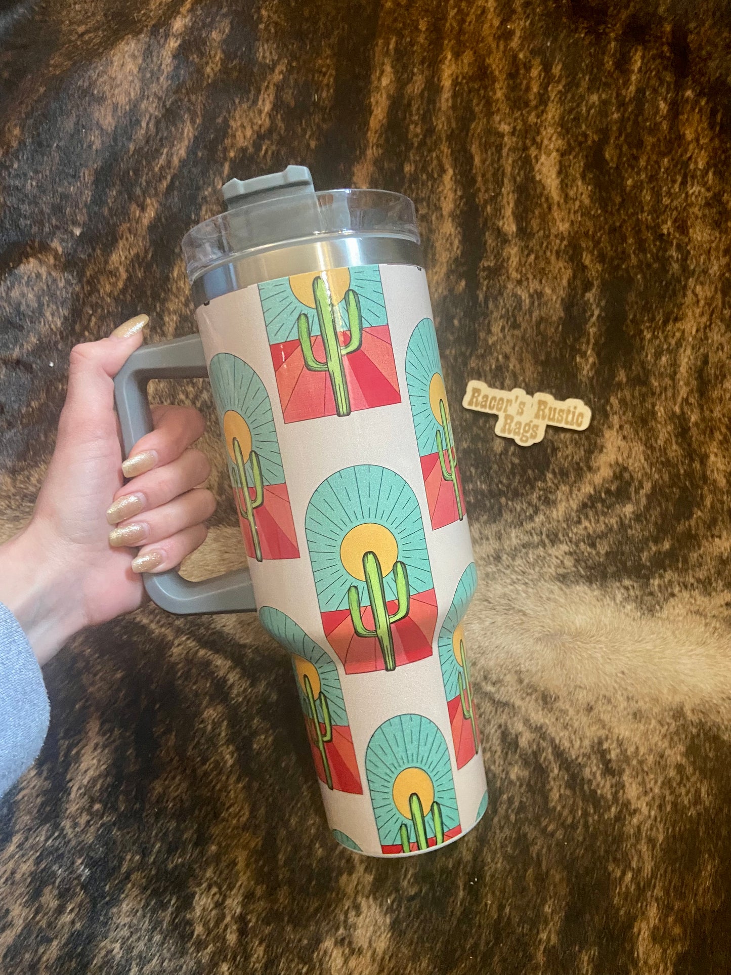 Sunset Cactus 40 oz Tumbler