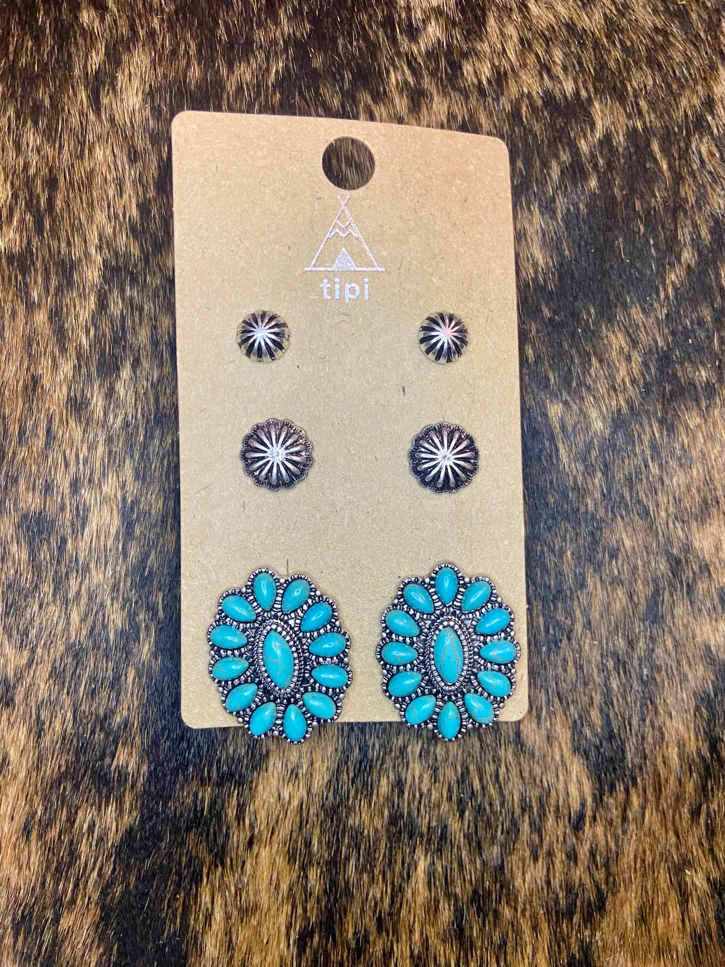 Turquoise Flower Earring Set