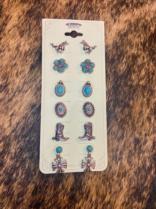 Brokenstream Turquoise Earring Set