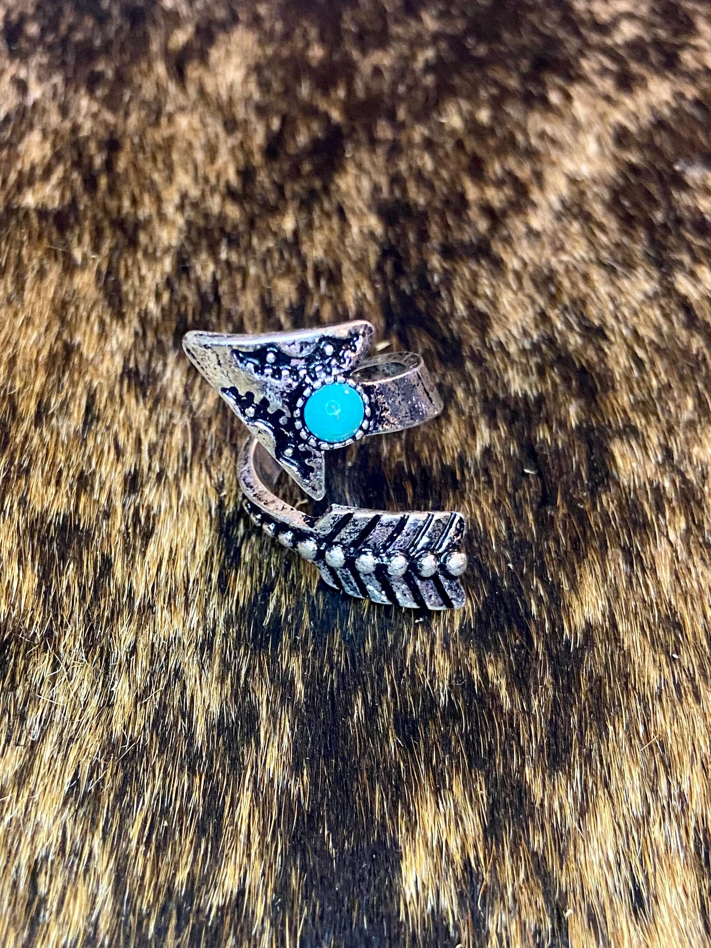 Turquoise Coil Arrow Ring